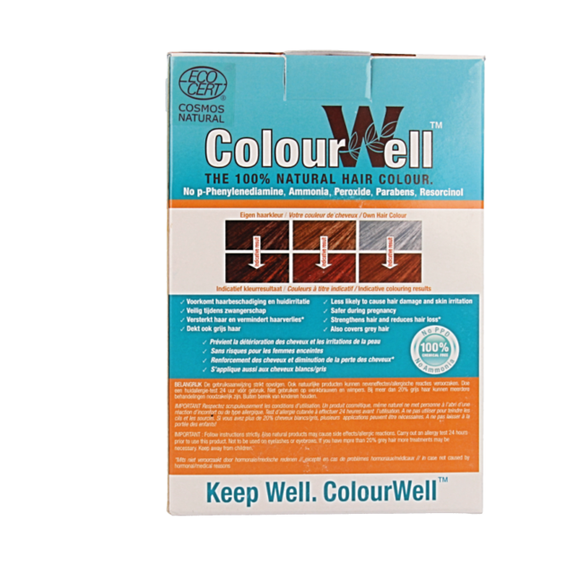 Colourwell 100% Natural hair colour copper red 100 Gram