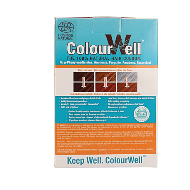 Tinta per Capelli 100% Naturale Colourwell Rame Rosso 100 Grammi