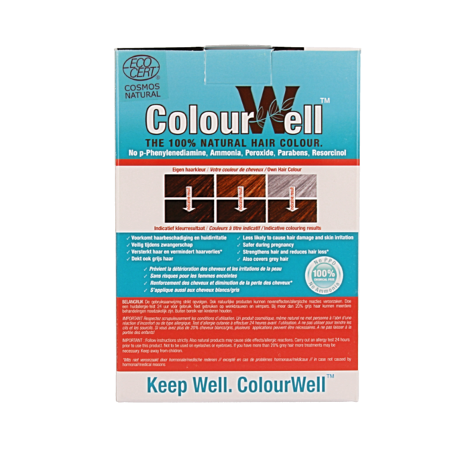 Colourwell 100% Tinte natural para el cabello caoba 100 gramos