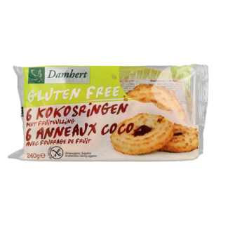 Damhert Damhert Anillos de coco con relleno de frutas sin gluten 240 gramos