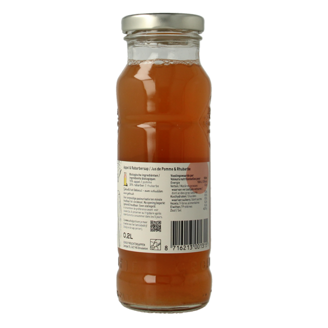 Schulp Groentje apple & rhubarb juice organic 200 Millilitres