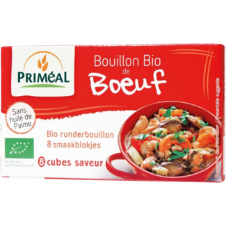 Primeal Pastillas de caldo de ternera 10 gramos bio 8 unidades