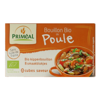 Primeal Pastillas de caldo de pollo 10 gramos bio 8 unidades