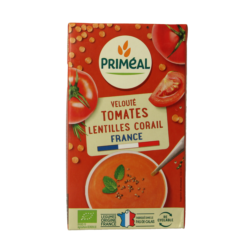 Primeal Zuppa Densa Velouté Primeal Pomodoro e Lenticchie Biologica 1 Litro