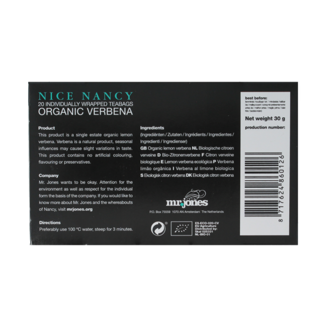 Mr. Jones Nice Nancy verveine bio 20 sachets