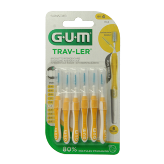 GUM Scovolino GUM Trav-ler 1.3 mm (Giallo), Confezione da 6