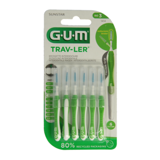 GUM Szczoteczki międzyzębowe GUM Trav-ler 1,1 mm (zielone), 6 sztuk