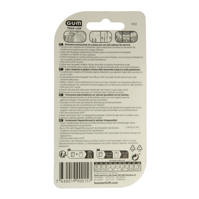 GUM Trav-ler brossettes interdentaires 0,6 mm (lavande) 6 pièces