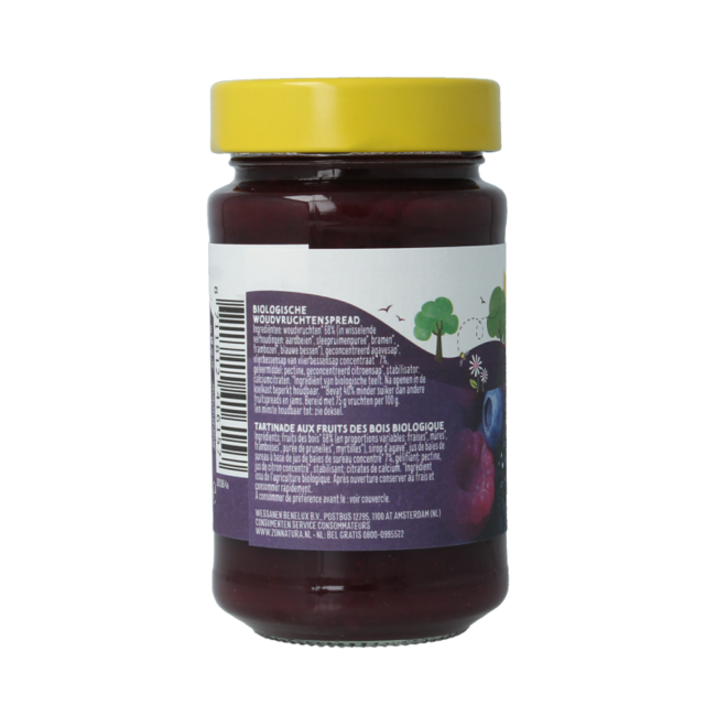 Zonnatura Tartinade de fruits fruits des bois 75 % bio 250 g