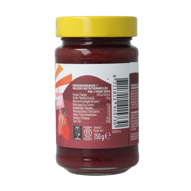 Crema de frutas de fresa 75% bio 250 gramos