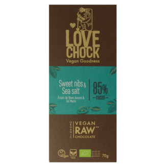 Lovechock Sweet nibs & seasalt bio 70 gramos