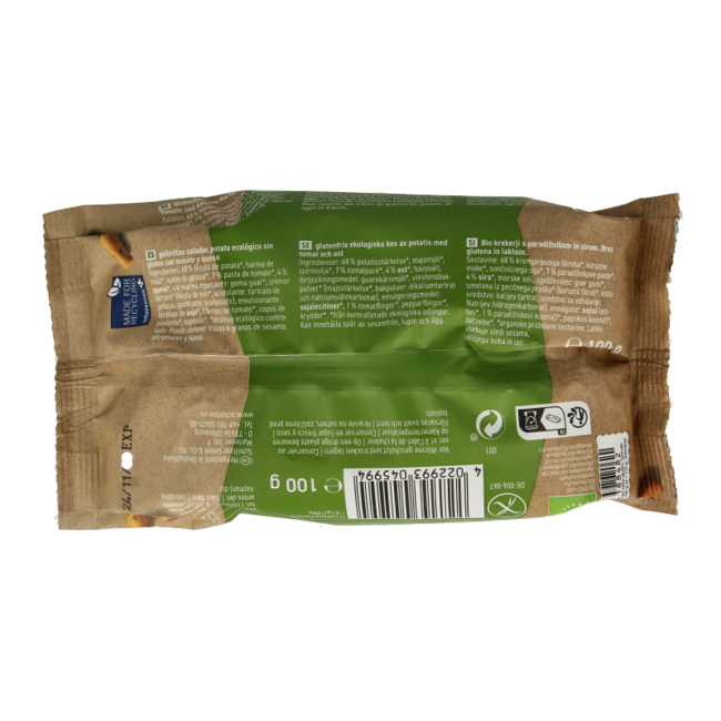 Schnitzer Grissini tomate sin gluten bio 100 Gramos