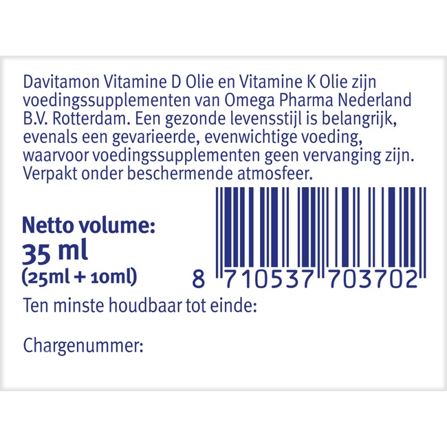 Bébé vitamine D & K 25 mcg 35 millilitres