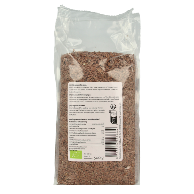 Semillas de lino enteras RAW bio 500 gramos