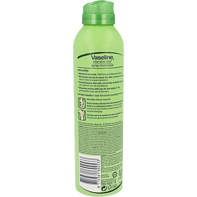 Vaseline Lotion spray aloe vera 190 Millilitres