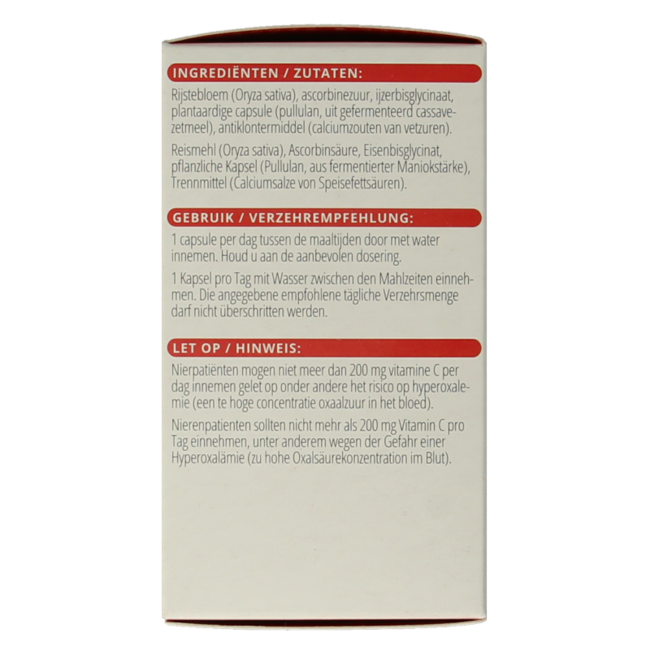 Hierro 25mg con vitamina C 100 Cápsulas