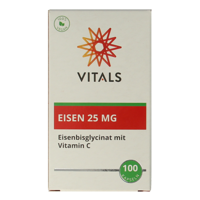 Eisen 25 mg mit Vitamin C 100 Kapseln