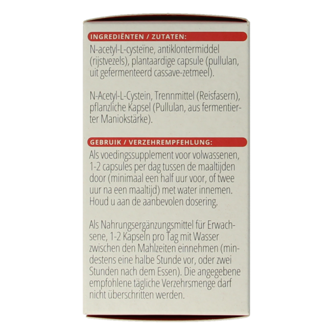 N-Acetil-L-cisteina 600 mg 60 capsule vegetali