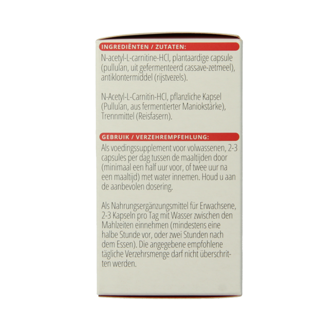 Vitals Acetyl-L-Carnitine 500mg 60 cápsulas vegetales