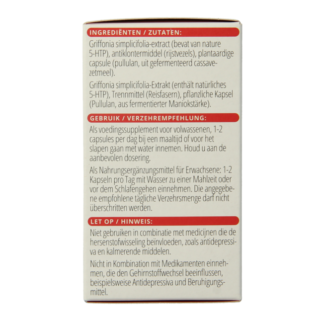5-HTP 100mg 60 cápsulas vegetarianas