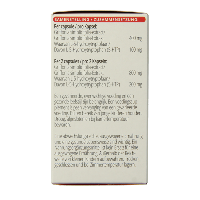 5-HTP 100mg 60 cápsulas vegetarianas