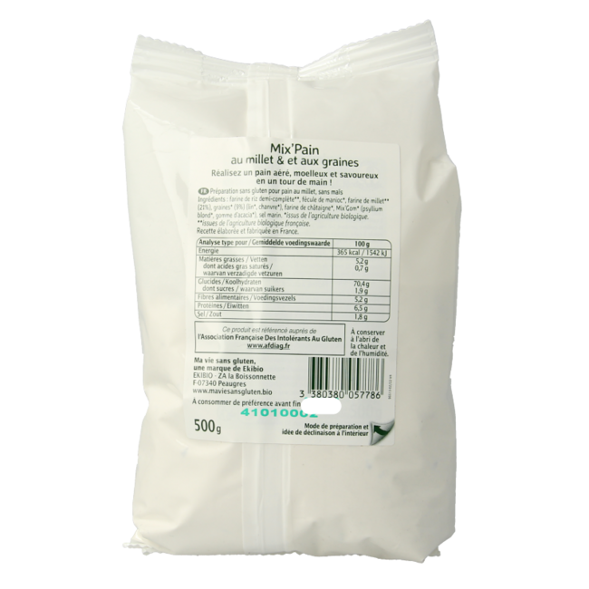 Bread flour with millet and seeds gluten-free organic 500 Gram