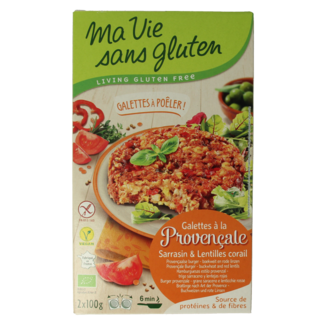 Ma Vie Sans Provençal burgers 2 x 100g gluten-free vegan organic 2 pieces