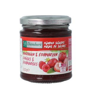 Damhert Damhert Confituur aardbei/framboos low carb 210 Gram