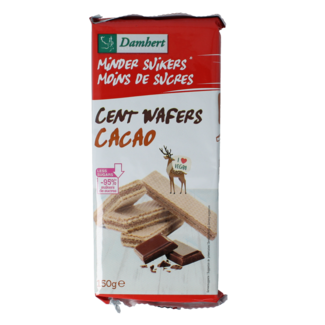 Damhert Damhert Centwafers chocolate bajo en carbohidratos 150 Gramos