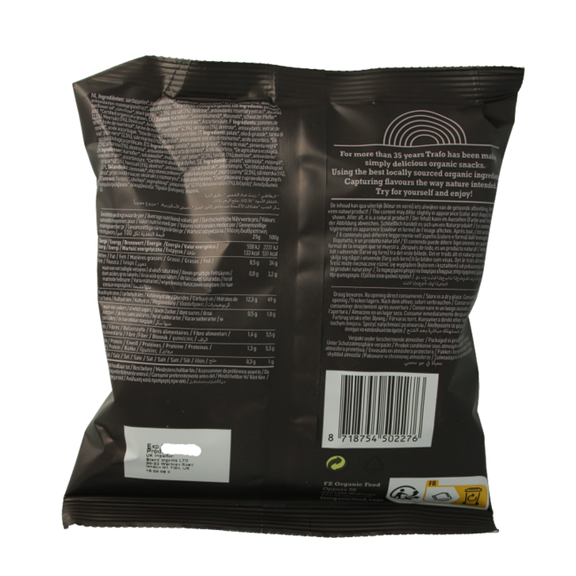 Trafo organic hand-cooked salt and pepper crisps 40g