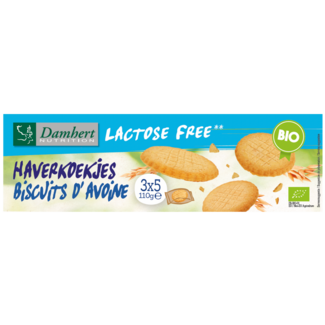 Damhert Damhert Organic lactose-free oat cookies 110 Gram