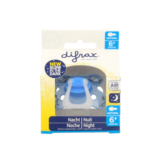 Difrax Chupete natural 6+ meses noche 1 unidad