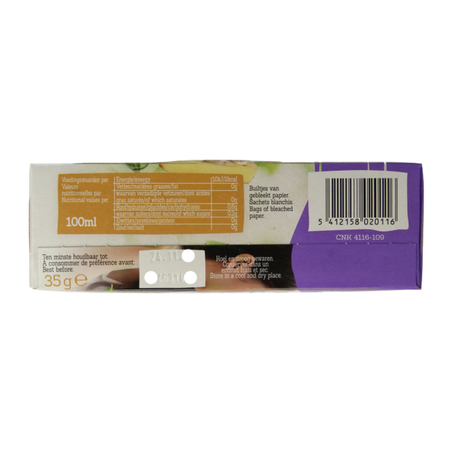 Damhert Thé bio gingembre citron vert 20 Sachets