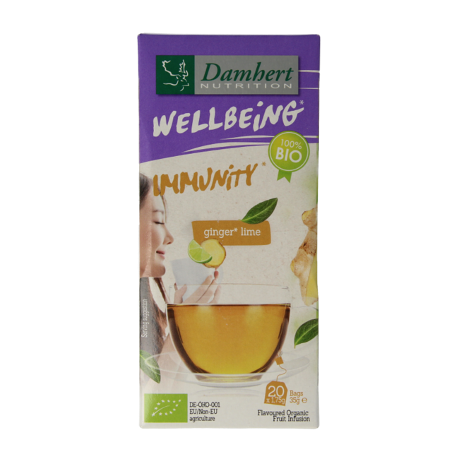 Damhert Thé bio gingembre citron vert 20 Sachets