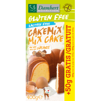 Damhert Damhert Backmischung für Kuchen glutenfrei mit 50 Gramm gratis 400 Gramm