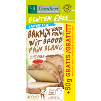 Damhert Preparato per Pane Bianco Senza Glutine Damhert 400 Grammi