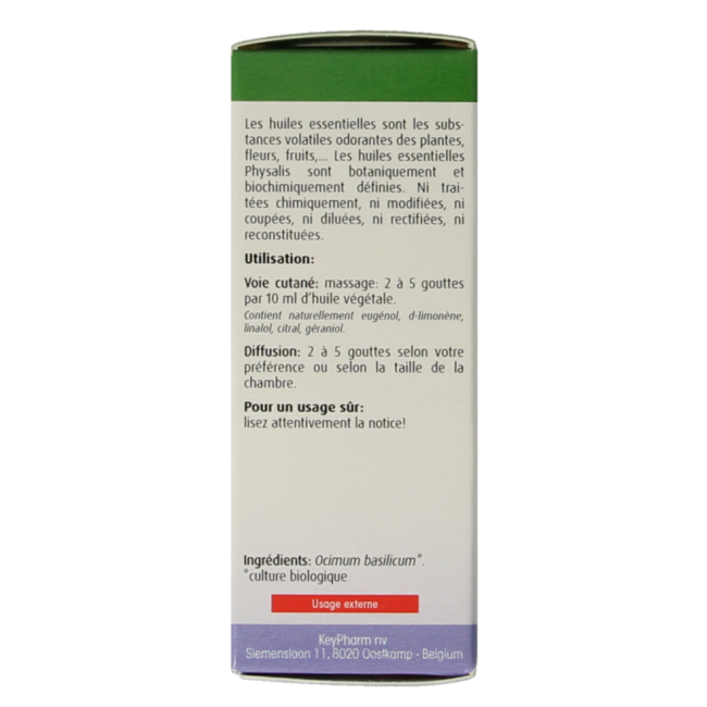 Physalis Organic Basil 10 Millilitres