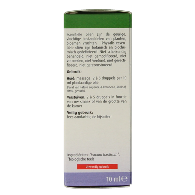 Physalis Organic Basil 10 Millilitres