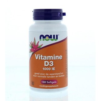 NOW Vitamina D3 1000 UI 180 cápsulas blandas