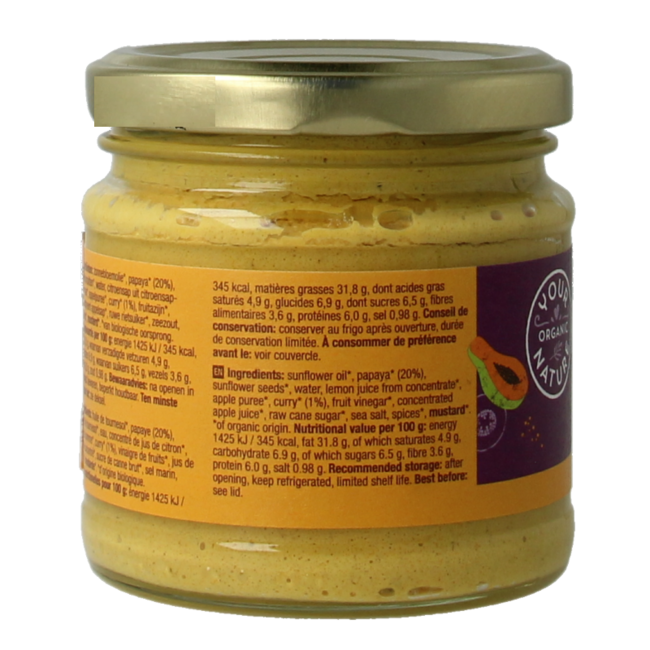 Sandwichaufstrich Papaya-Curry Bio 180 Gramm