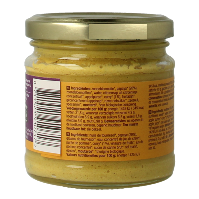 Pasta do smarowania papaja-curry bio 180 gramów