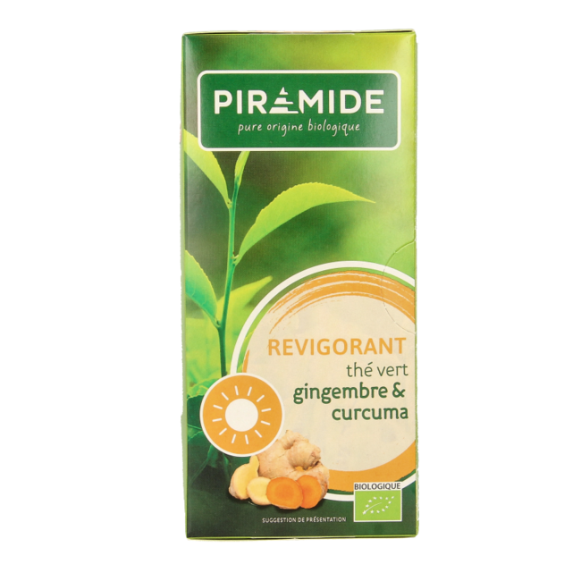 Té verde vigorizante jengibre y cúrcuma bio 20 bolsitas