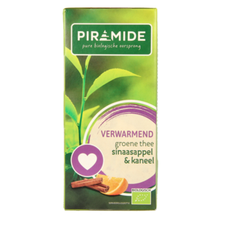 Piramide Té verde calentador naranja y canela bio 20 bolsitas