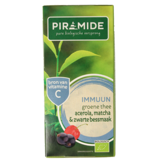 Piramide Piramide Immun-Grüntee Acerola Matcha & Schwarze Johannisbeere Bio 20 Beutel