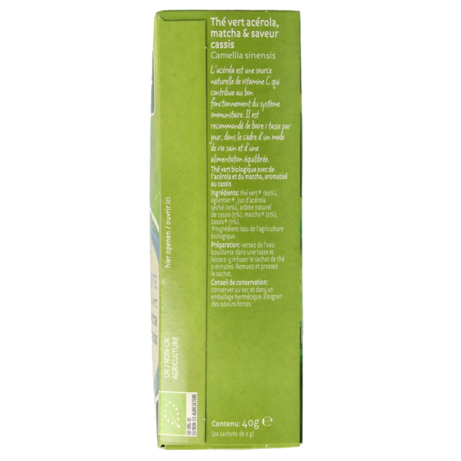 Piramide Immun-Grüntee Acerola Matcha & Schwarze Johannisbeere Bio 20 Beutel