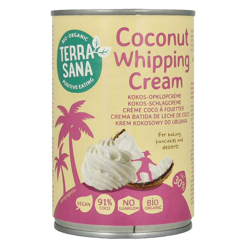 TerraSana Panna da Montare al Latte di Cocco 30% Grassi Bio 400 Millilitri