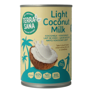 TerraSana TerraSana Coconut milk light 11% fat organic 400 Millilitres