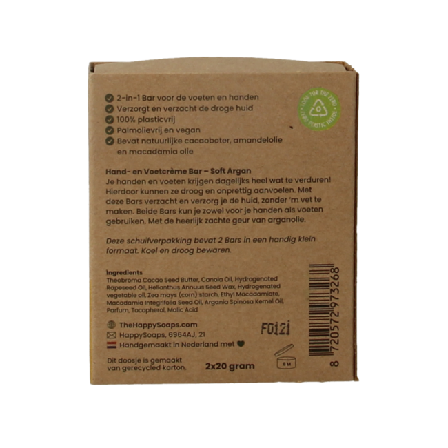 Happysoaps Krem w kostce do rąk i stóp Soft Argan 40 Gram