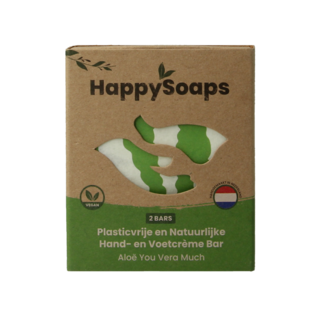 Happysoaps Happysoaps Barre de crème mains et pieds à l'aloe vera 40 grammes