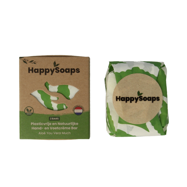 Happysoaps Barre de crème mains et pieds à l'aloe vera 40 grammes